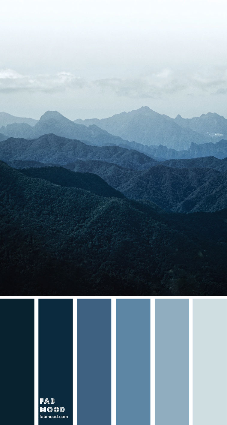 Ombre blue color palette