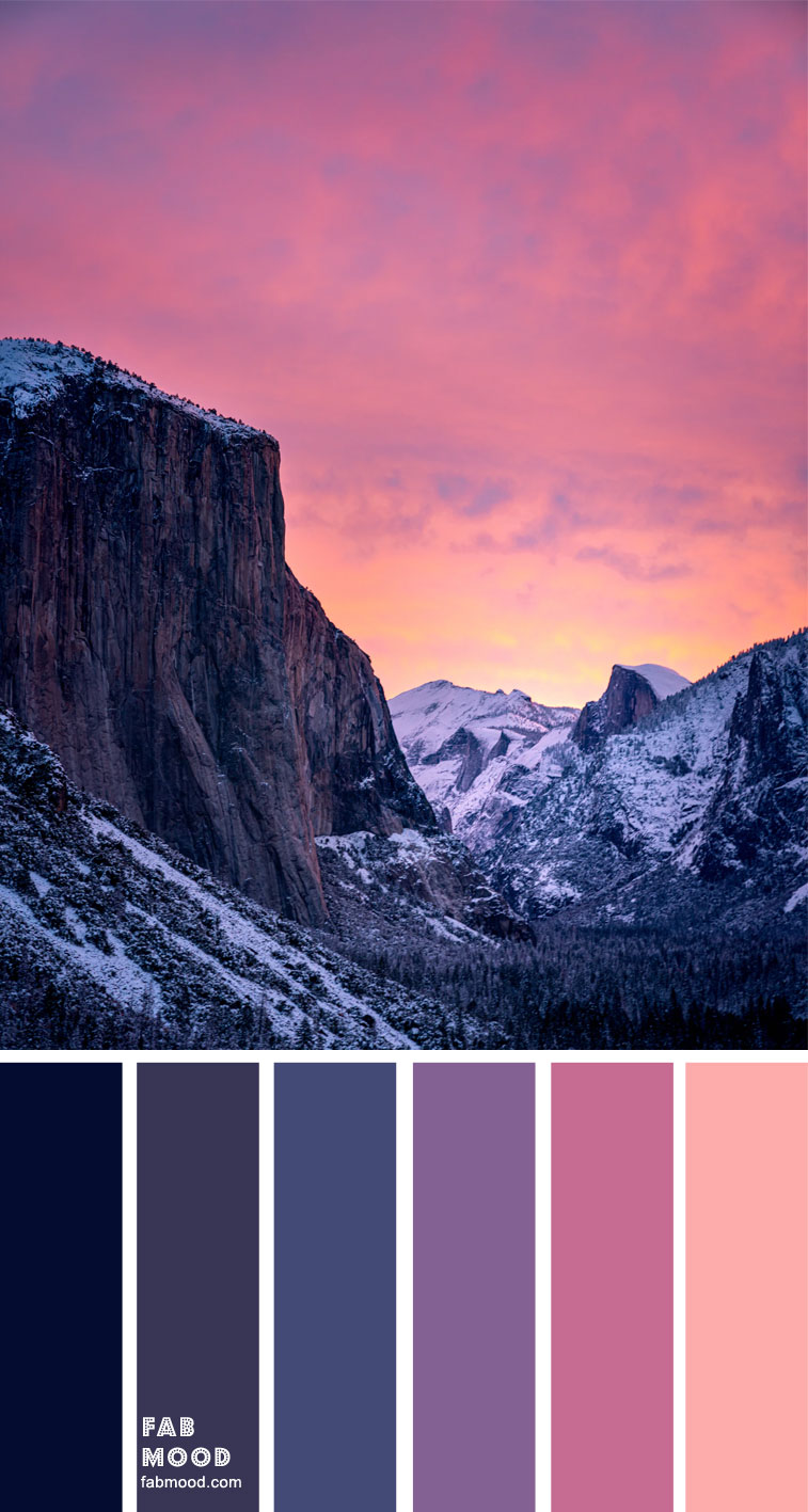 Mauve Pink & Peach evening sky inspired color palette