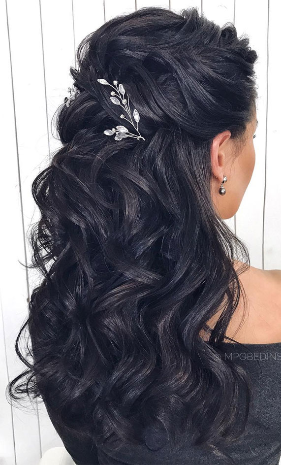half up half down hairstyles , partial updo hairstyle , half up half down hairstyles wedding, fab mood, braid half up half down hairstyles , bridal hair , boho hairstyle #hair #weddinghairstyles #halfuphalfdown half up hairstyles for medium length hair, half up, hairstyle, hair, half up dos, half up hairstyle