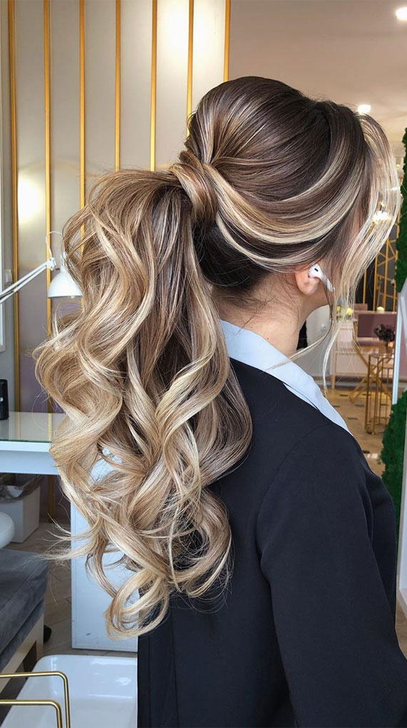 puff ponytail, ponytail updos for weddings, ponytail hairstyles, ponytail hairstyles 2020, wedding ponytail, bridal ponytail, prom hairstyles, prom ponytail #weddinghairstyles wedding hairstyles, ponytail #ponytail textured ponytail , simple hairstyle