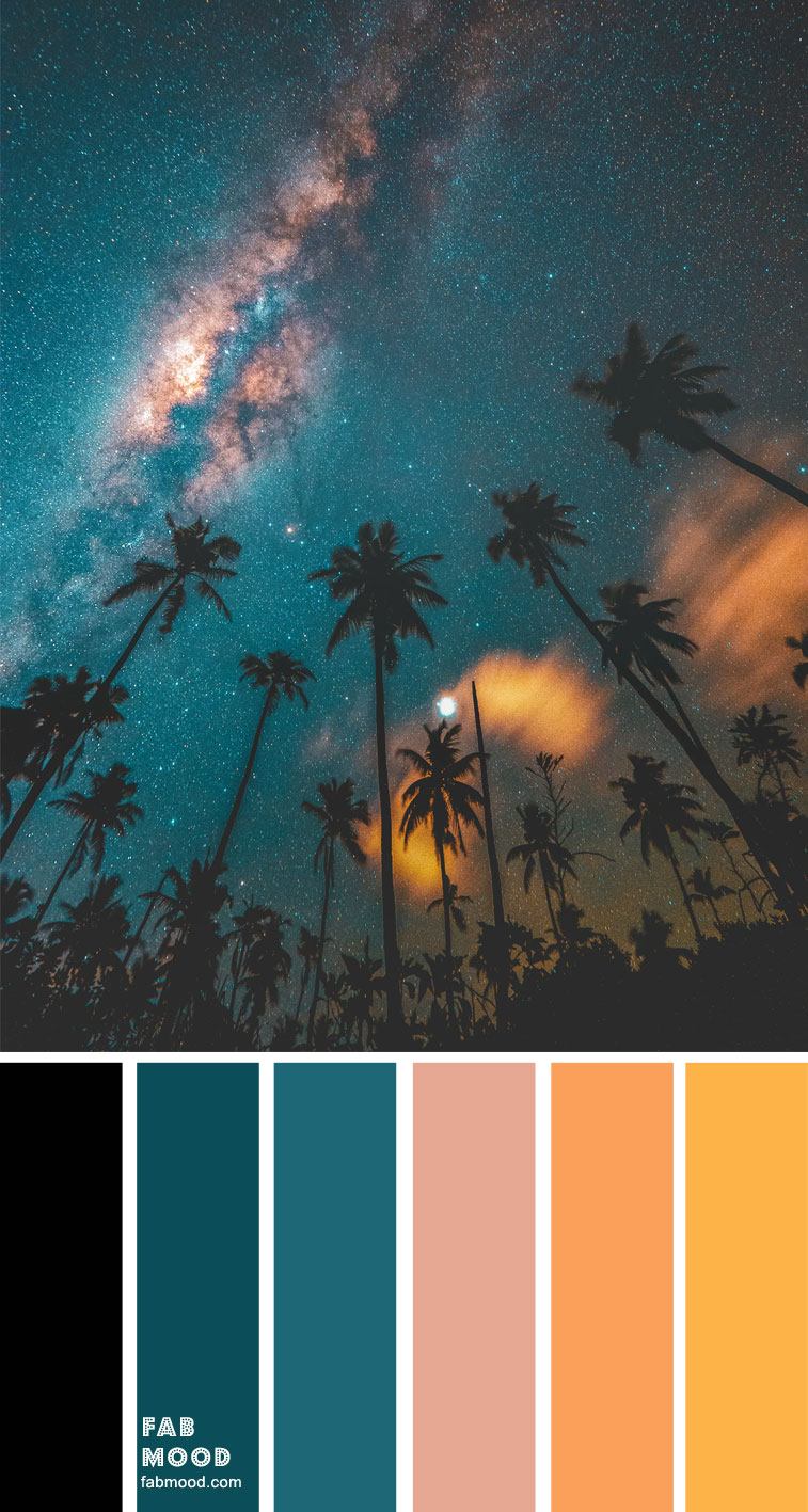 teal , orange and yellow color palette #color color palette , teal and orange color combos, orange and teal color schemes