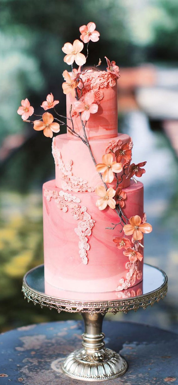 These 39 Wedding Cakes Are Seriously Pretty – Pink Coral Cake