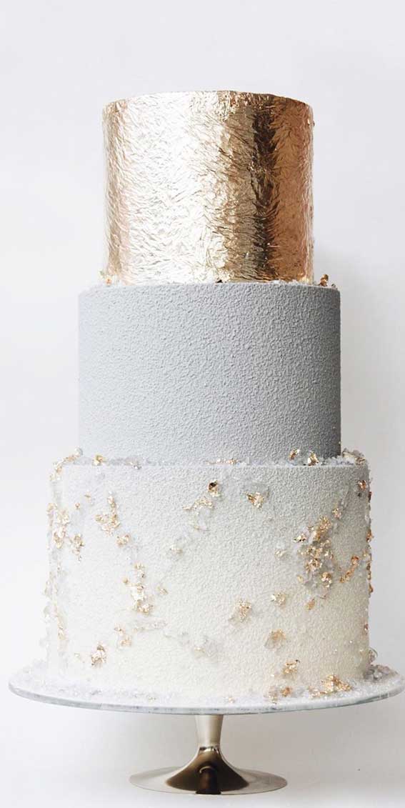 These 39 Wedding Cakes Are Seriously Pretty – Metallic Cake