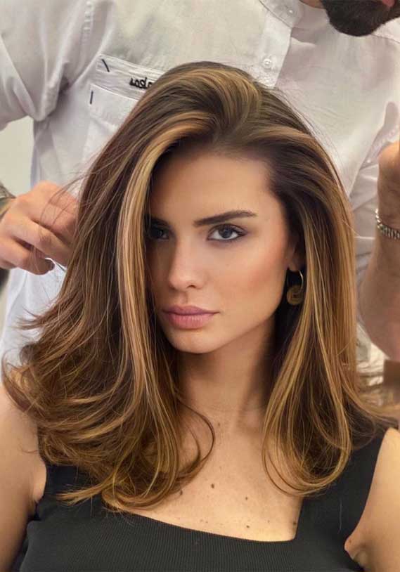 hair color younger look, hair to look younger? #haircolor #brownhair #hairstyles best hair colors, balayage hair, ombre hair colors, blonde hair, hair color younger, hair color ideas, hair color with highlights, medium brown hair