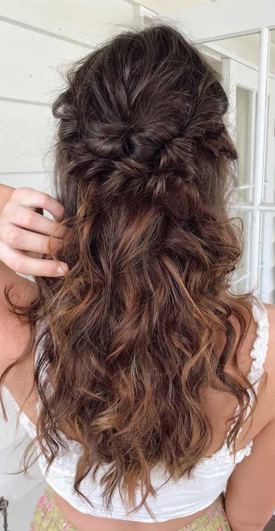 43 Eye-Catching Half Up Hairstyles – Boho bride vibes