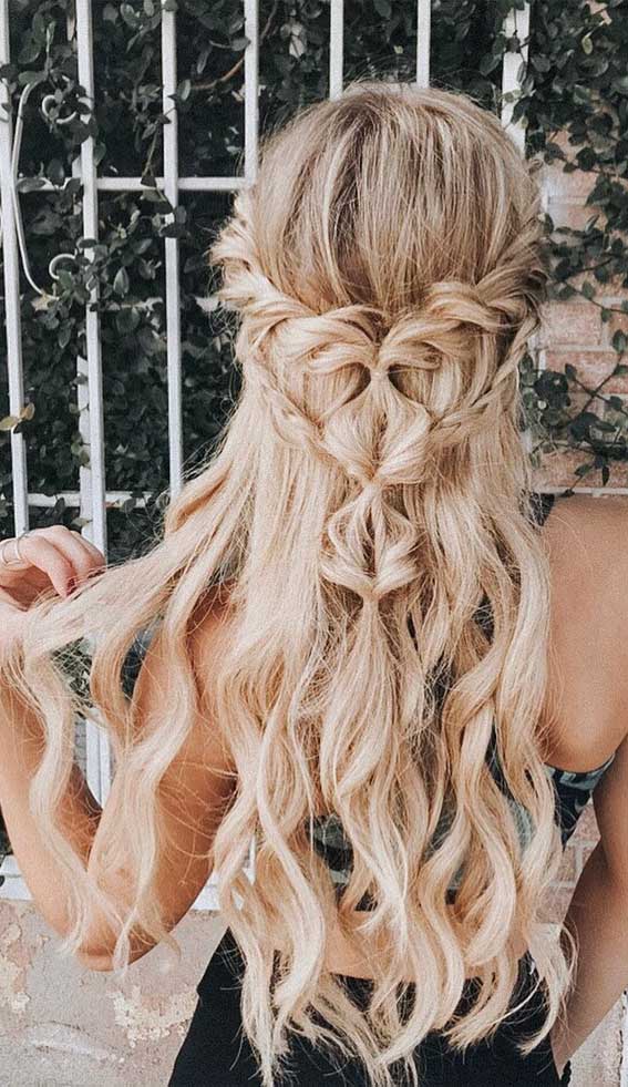 braided half up half down hairstyles , partial updo hairstyle , half up half down hairstyles wedding #halfup  braid half up half down hairstyles , bridal hair , boho hairstyle #hair #weddinghairstyles #halfuphalfdown , half up, hairstyle, hair, half up dos, half up hairstyle