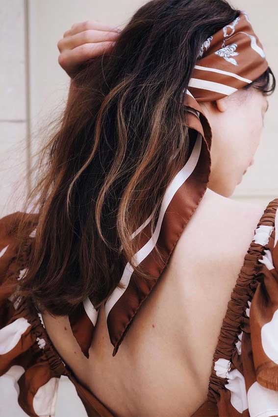 39 Pretty Ways Spice Up Your Boring Outfits With Hair Scarves – head band