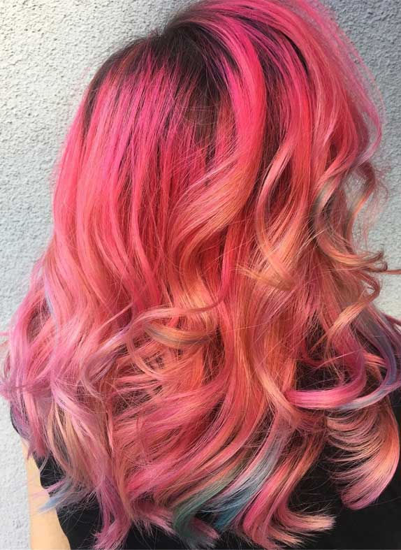 best hair color, hairstyle #haircolor #hairstyle brown hair, ombre hair , balayage hair , hair color ideas, hair color, pink hair ombre, dark pink hair color, pink blonde hair color, strawberry hair color, natural strawberry blonde hair, hot pink highlights, pink balayage