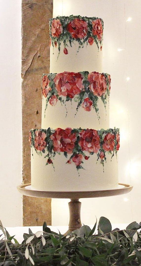 cake painting on buttercream, buttercream wedding cake, wedding cake, wedding cake designs, wedding cake ideas, unique wedding cake designs #weddingcake #weddingcakes #cakedesigns wedding cakes 2020