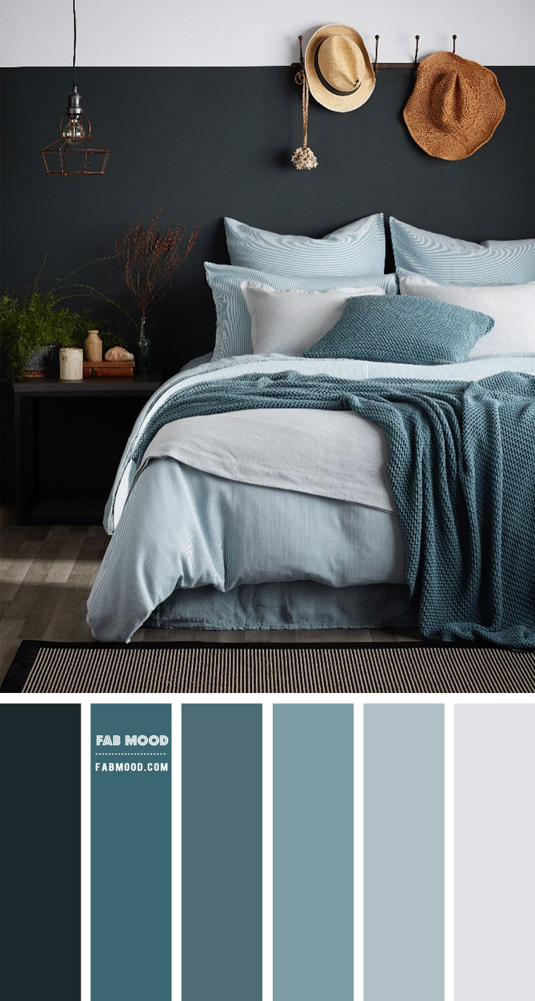 Awesome grey and teal bedroom Charcoal Dusty Blue And Teal Bedroom Color Combos