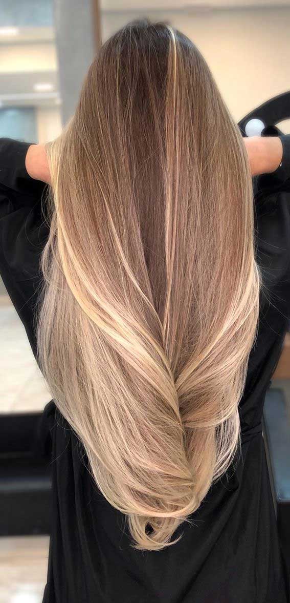 ombre blonde, blonde pearl, blonde pearl highlights, beige blonde, dimensional highlights blonde, hair color summer #haircolor #brownhair #hairstyles best hair colors, balayage hair, ombre hair colors, blonde hair, hair color younger
