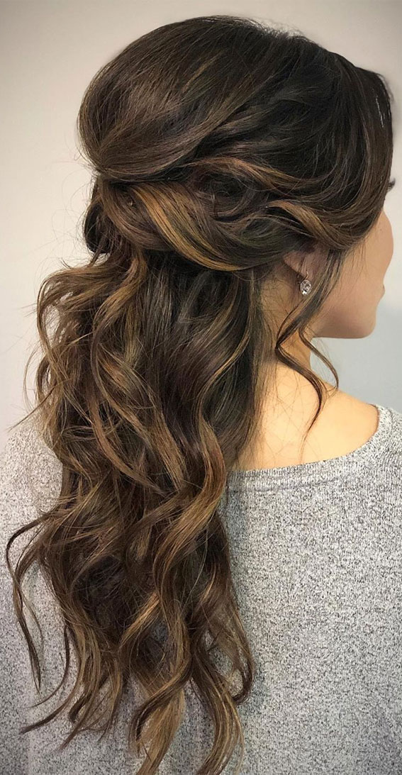 Gorgeous Half up hairstyles – 45 Stylish Ideas : half up & textured
