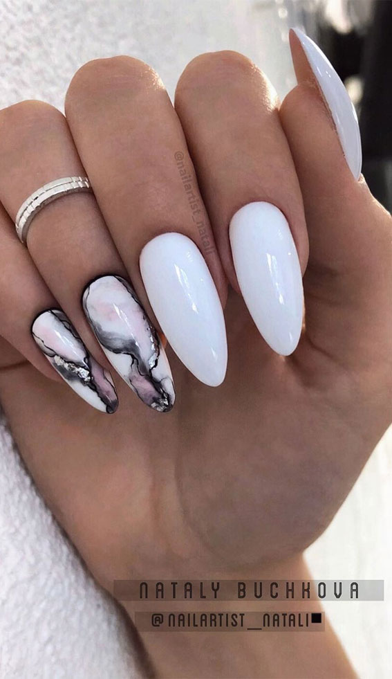 white and marble nail designs, mix n match nails, marble and white nail designs, mix and match marble nails , mix and match white nails
