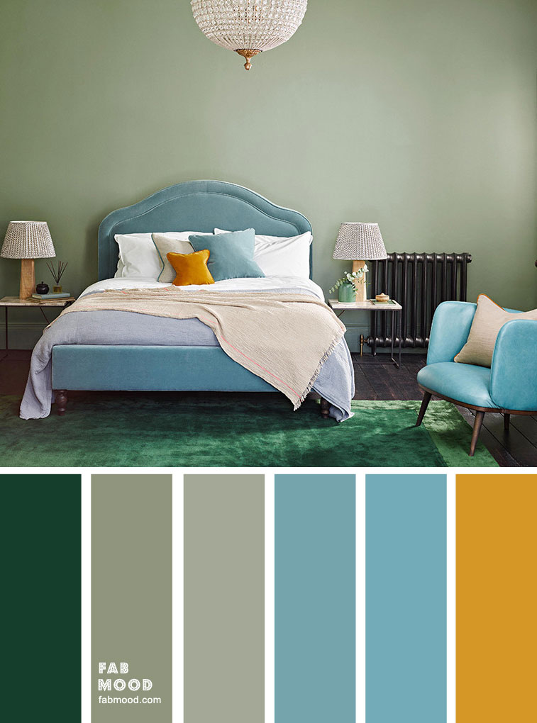 Blue and Sage Bedroom Color