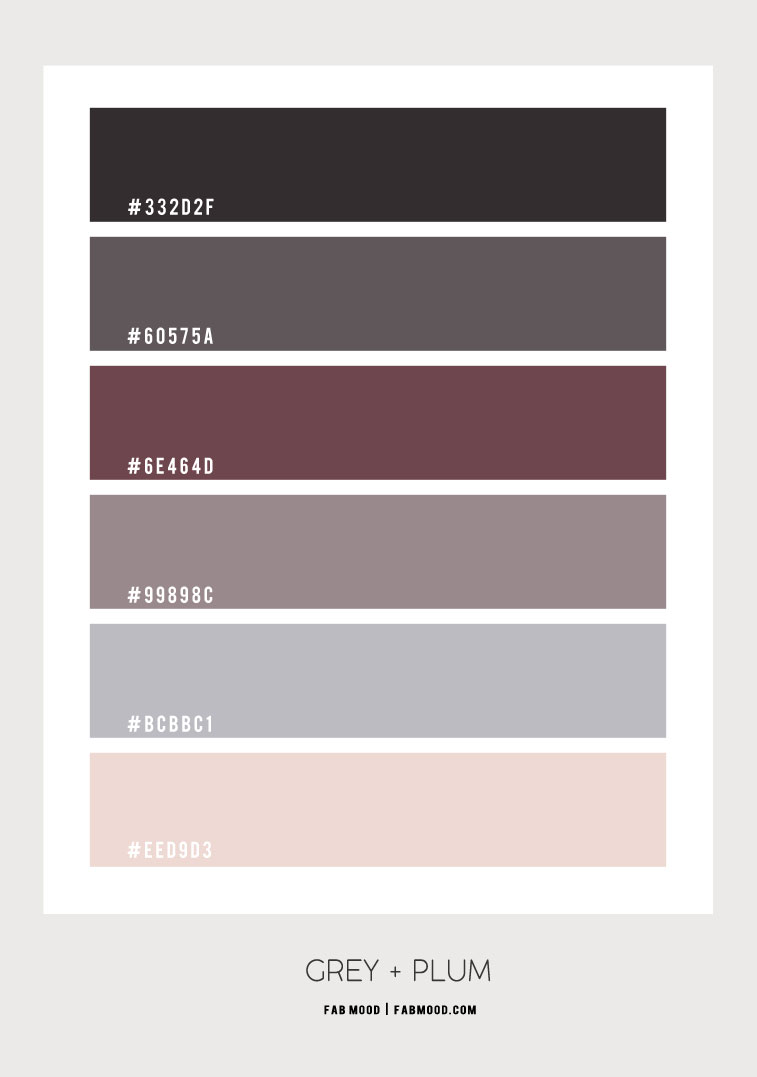grey and plum, grey and plum color scheme, grey and plum color combo, grey and plum color, grey and wine color, color combos #color #mauve #grey #colorscheme #colorcombo #colorcombination