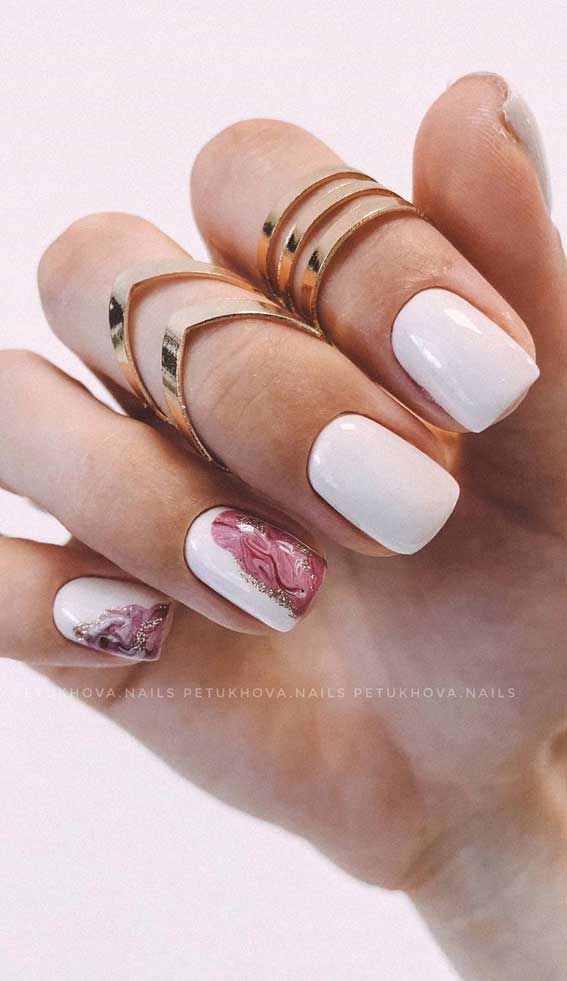 Nail Art Designs You'll Want to Wear : Pink Marble Nails