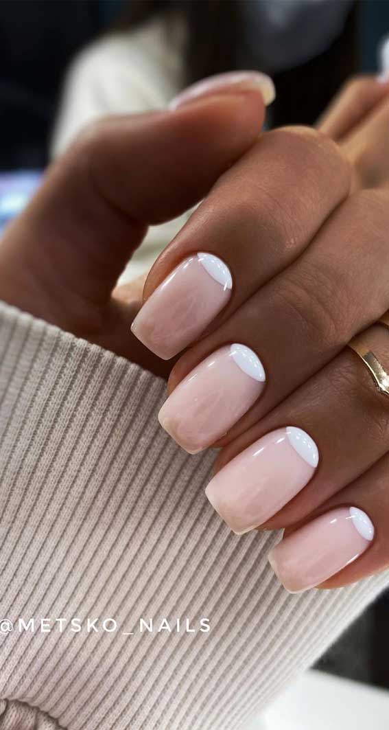 reverse french nail tips, french nails, french nail tips, acrylic summer nails, nail designs 2020, neutral nail designs 2020, nail art designs 2020, gel nail designs 2020, popular nail designs for 2020, nail ideas, nail art designs, acrylic nails