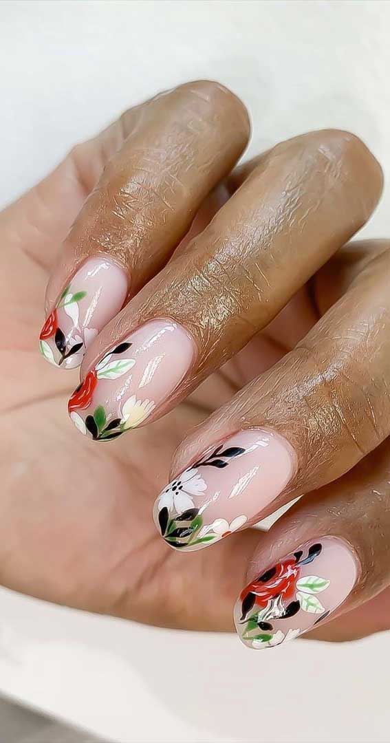 57 Pretty Nail Ideas The Nail Art Everyone’s Loving – Floral Nails