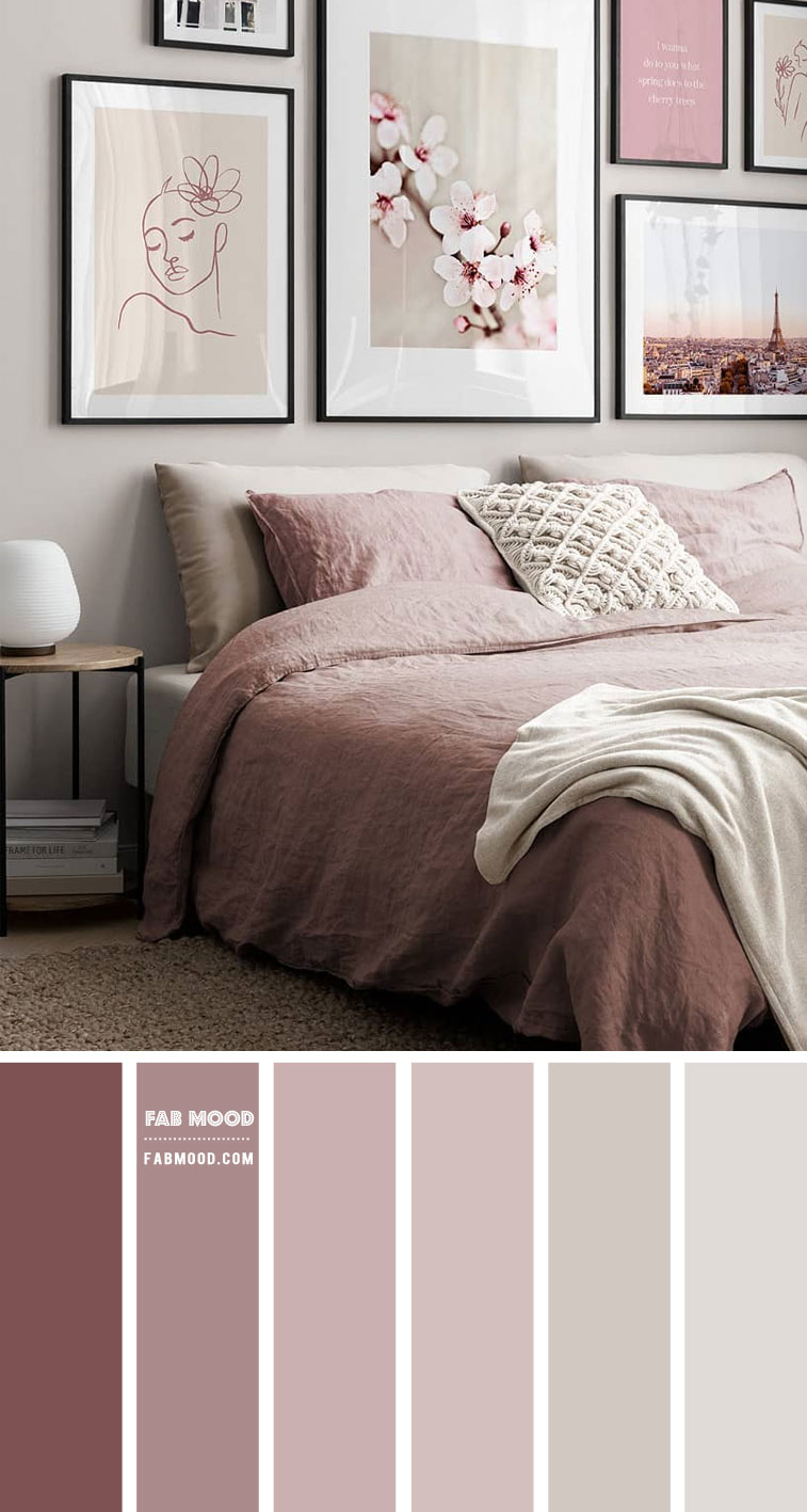 bedroom, dusty pink bedroom, dusty rose bedroom, dusty pink and grey bedroom , mixing cool and warm colors, mauve hue bedroom, earth tone bedroom color, dusty pink bedroom decorating #bedroom #bedroomcolor