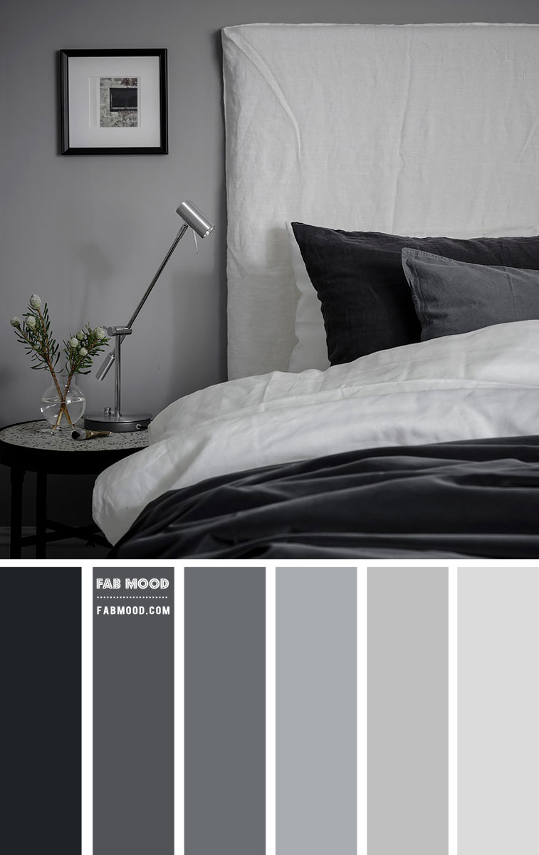 Featured image of post Gray And White Bedroom Color Schemes : A black and white color scheme can either create a dynamic space with major contrast, or an understated cozy space like this the shades of gray in this bedroom were elevated with pops of color in the pillows and bedroom bench.