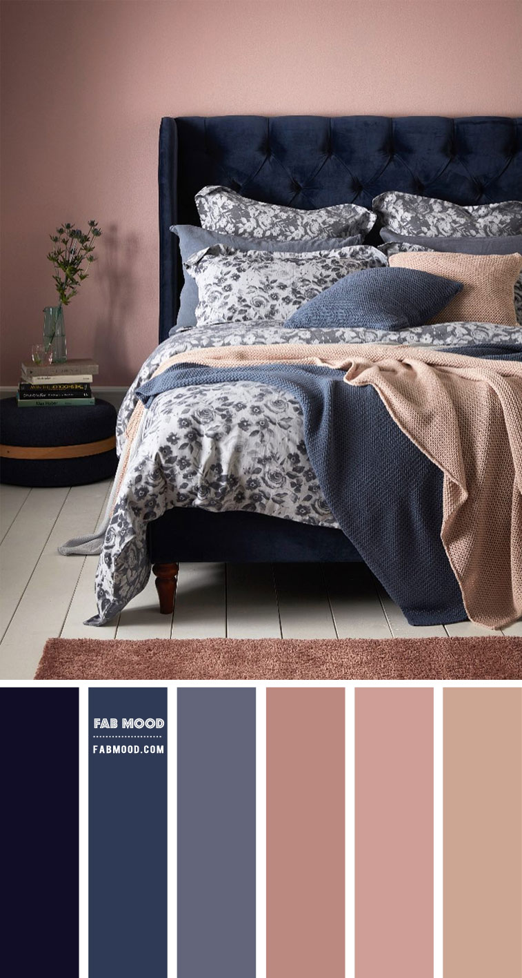 midnight blue and mauve , navy blue and mauve bedroom, bedroom color , bedroom color scheme , mauve and navy blue beddroom, mauve navy blue bedroom #bedroom #mauvebedroom #bedroomwalls #bedroomcolor