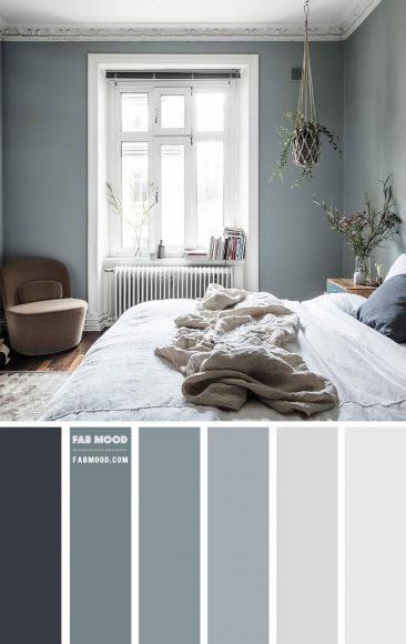 Slate Green and Grey Bedroom Color Scheme