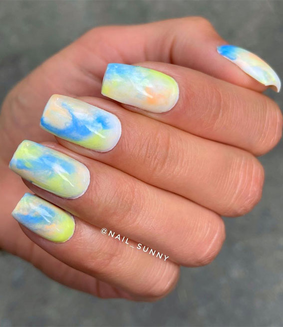 39 Chic Nail Design Ideas For Summer - Tie Dye Nails