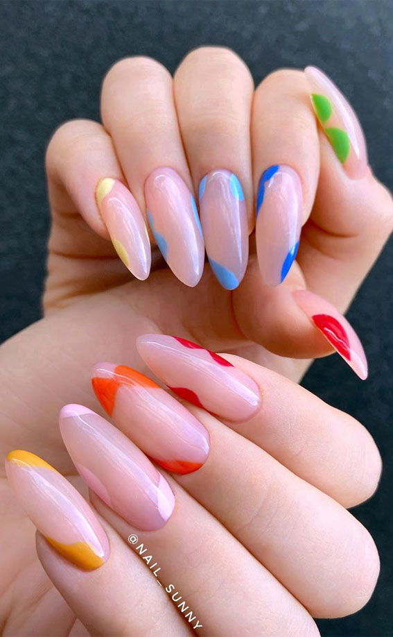 39 Chic Nail Design Ideas For Summer - Colour here Colour there