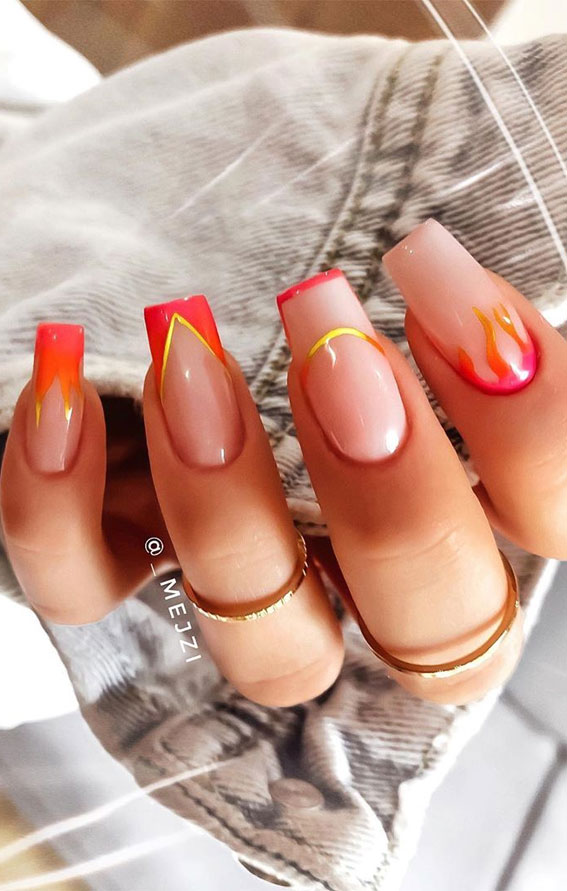 Demi Lovato's Flame Nails | POPSUGAR Beauty UK