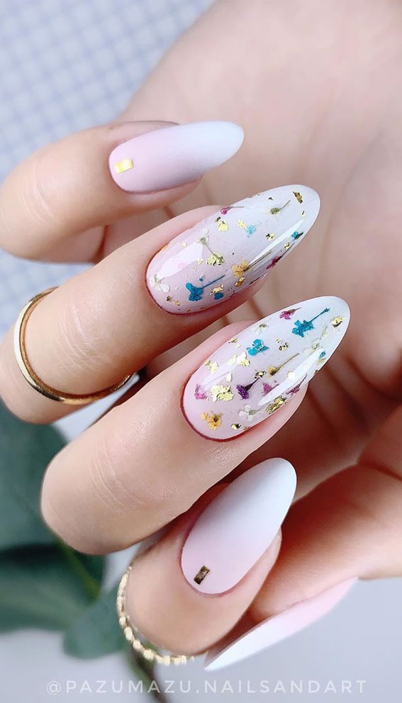 39 Chic Nail Design Ideas For Summer Pressed Flower Nails