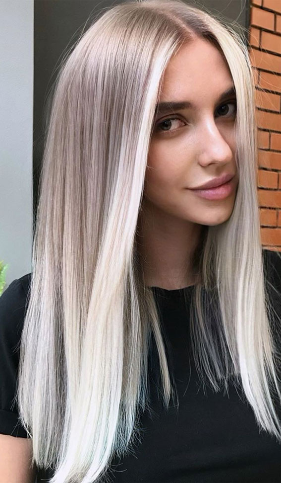 Gorgeous Hair Colour Ideas That Worth Trying – Icy with subtle strawberry