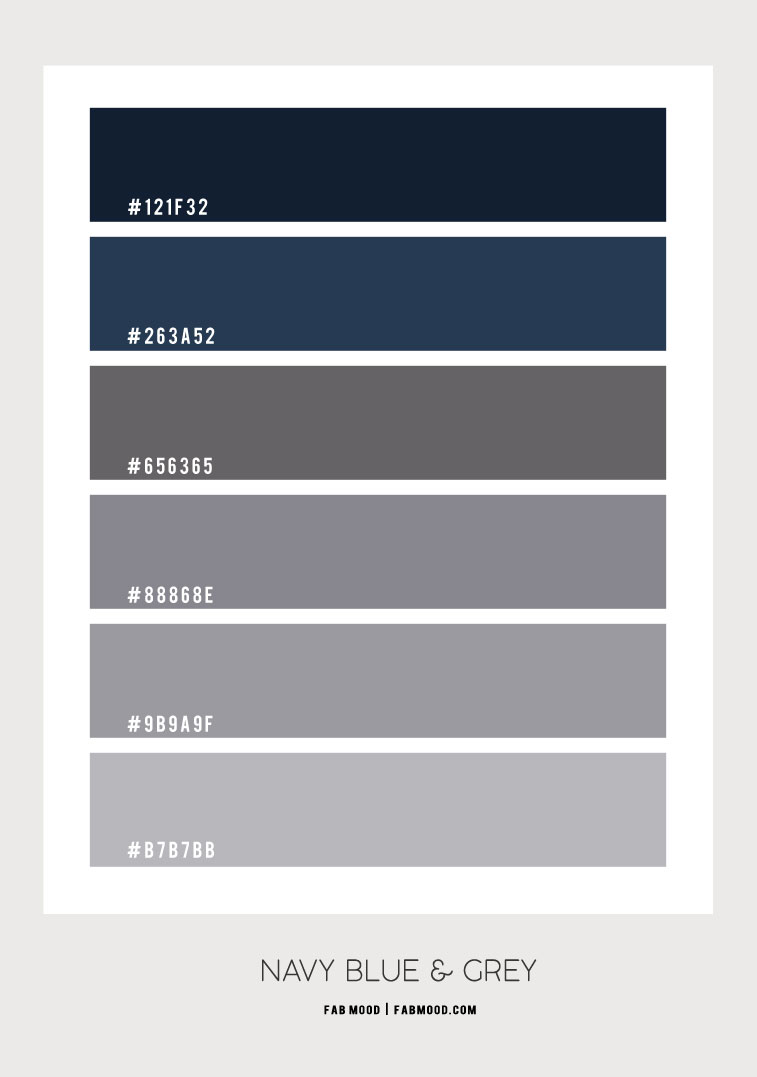 navy blue and grey, color scheme, navy blue and grey color combos, dark blue colour scheme #colorpalette #colorscheme