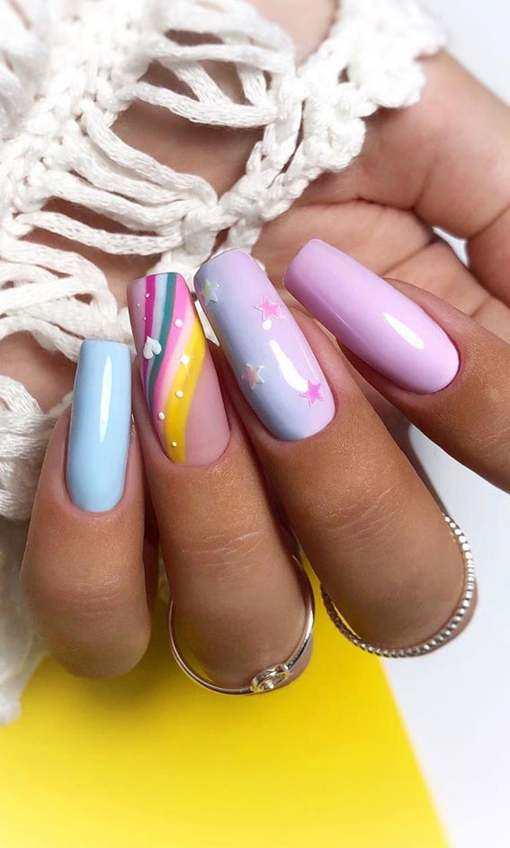 10 Rainbow Nail Designs That Show You're Out And Proud | Rainbow nails  design, Rainbow nails, Colorful nail designs