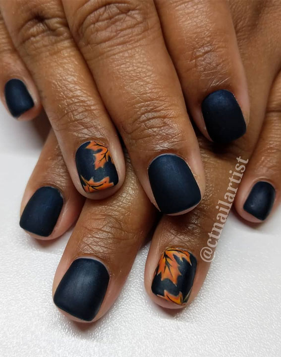 22 Trendy Fall Nail Design Ideas : Navy blue nails