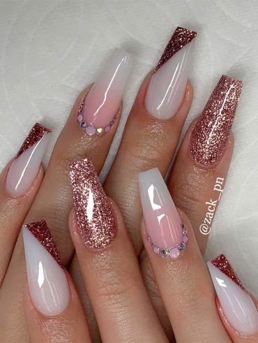 22 Trendy Fall Nail Design Ideas : Glitter fall nails