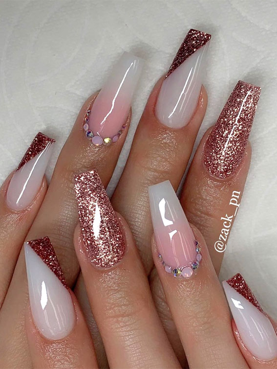 22 Trendy Fall Nail Design Ideas Glitter fall nails