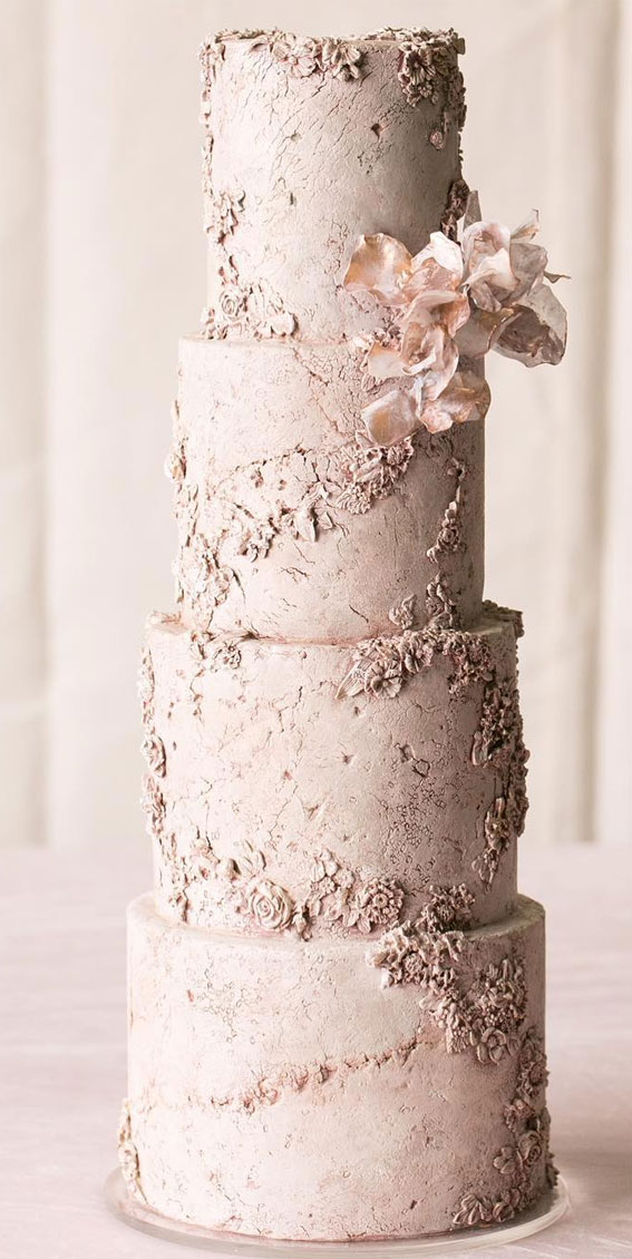 stone wedding cake, textured wedding cake #weddingcake #stoneweddingcake