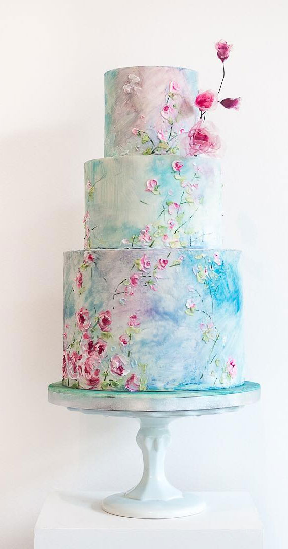 hand painted buttercream wedding cake, stone wedding cake, textured wedding cake #weddingcake #stoneweddingcake