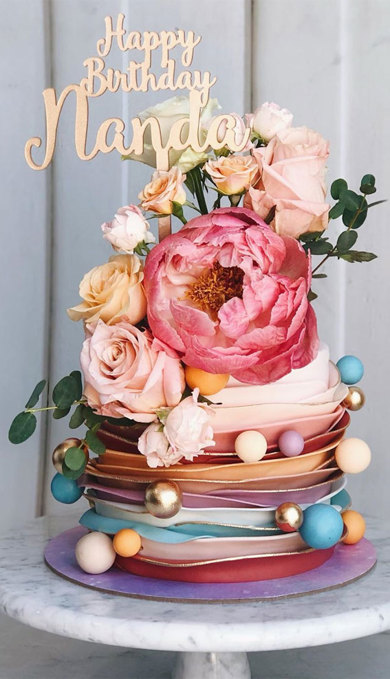 layered cake, sugar layered birthday cake #birthdaycake colorful birthday cake