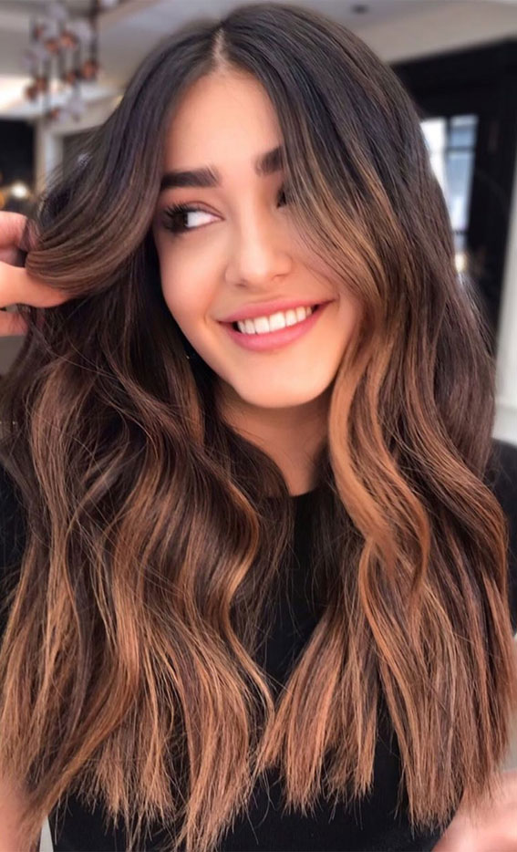 brunette hair color, brown hair color with highlights, shades of brown hair color, chocolate brown hair color, brunette hair with highlights, brunette hair color, brown hair dye, chocolate hair color with caramel highlights, dark brown hair color #brownhair #brownhairhighlights #chocolatebrownhair