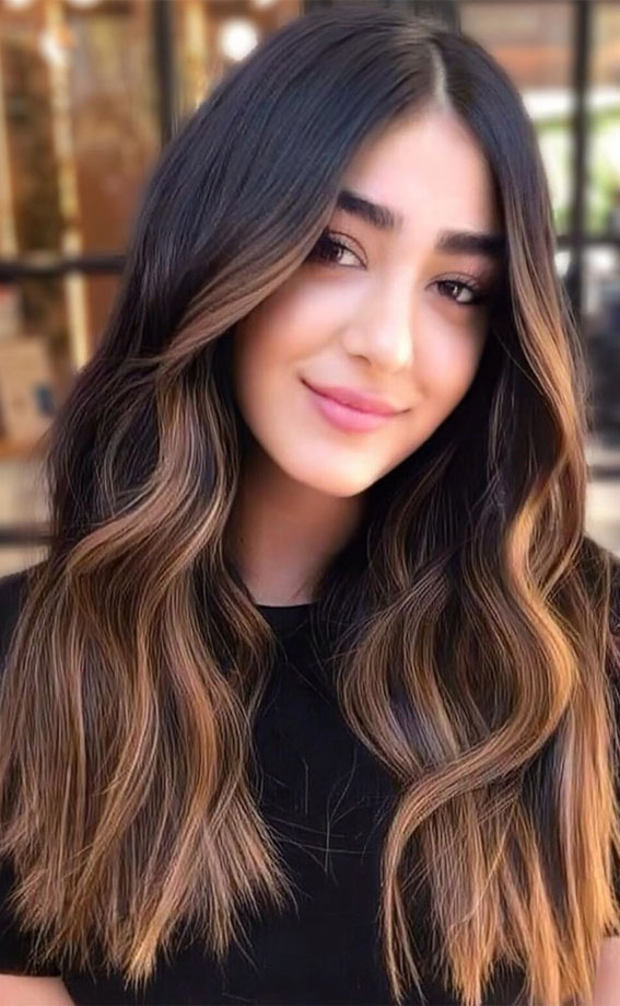 10 Photos of Dark Brown Hair With Caramel Highlights to Inspire Your Summer Hair  Color