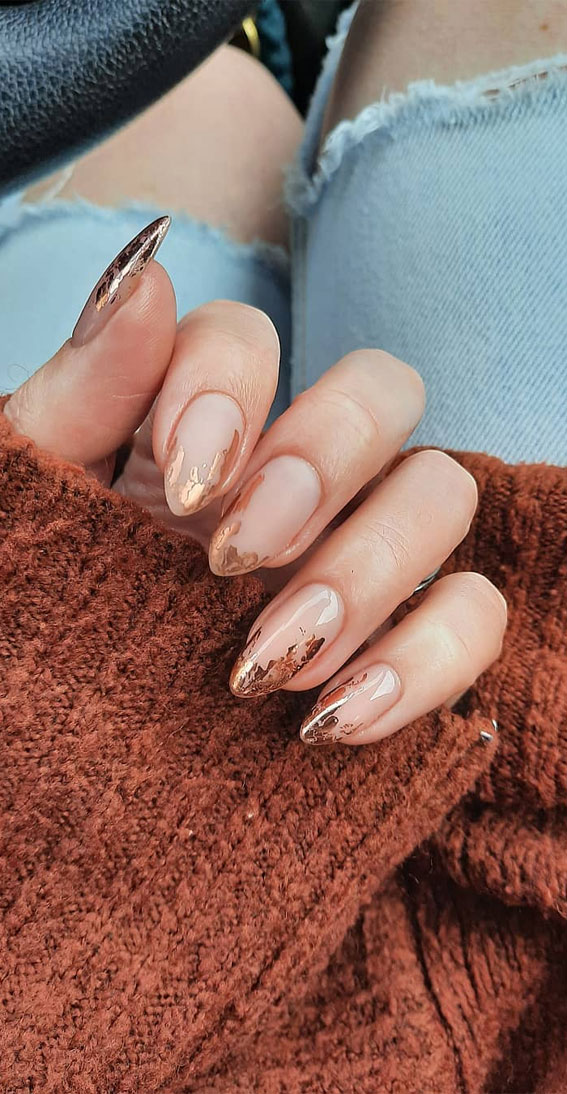 copper nude nails, fall nail designs 2020, autumn nail designs 2020, gel nail designs for fall, nail art designs 2020 #nailartdesigns #naildesigns fall nail colors 2020 #fallnailideas fall 2020 nail trends, fall 2020 nail color trends, gel nail designs for fall