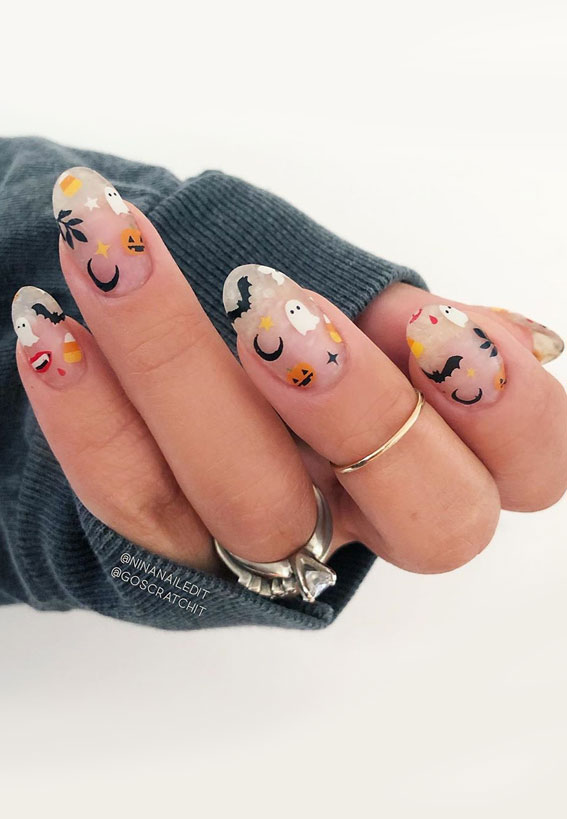 halloween nail art, halloween nail ideas, halloween nails design #halloweennails