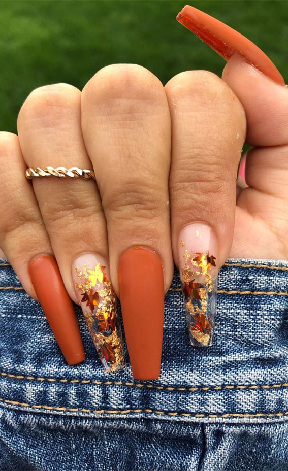 22 Trendy Fall Nail Design Ideas : Clear nails