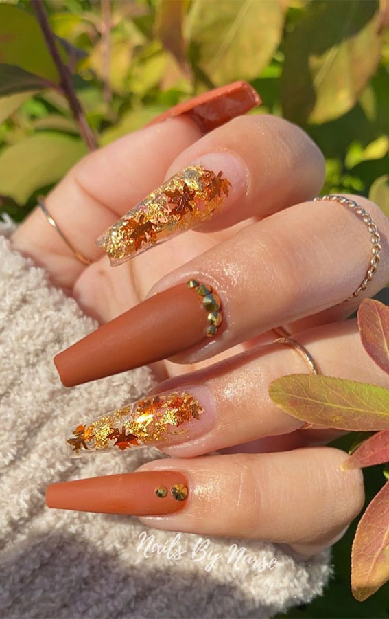 autumn nails, fall nails, acrylic nails, autumn acrylic nails designs, acrylic fall nails design #fallnails #acrylicnails