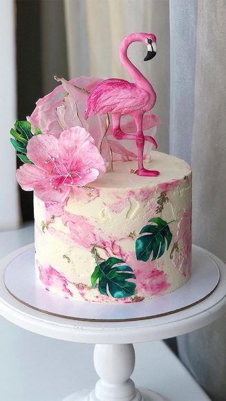 49 Cute Cake Ideas For Your Next Celebration : Flamingo birthday cake