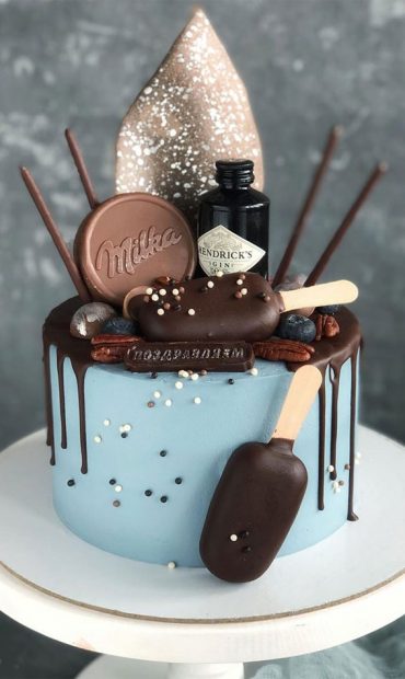 49 Cute Cake Ideas For Your Next Celebration : Blue birthday cake