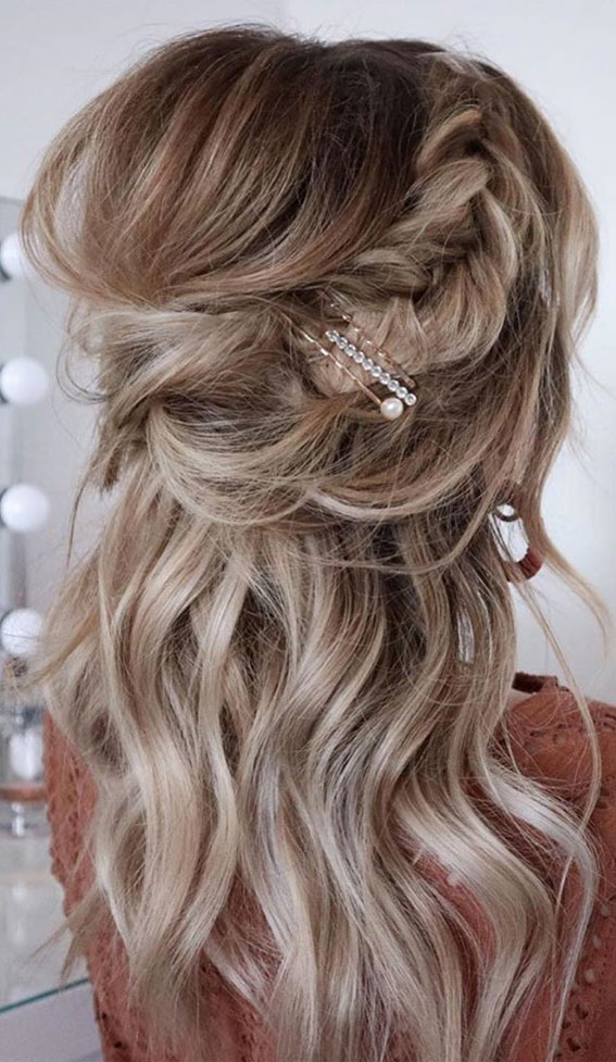 72 Braid Hairstyles That Look So Awesome : Messy braided half up