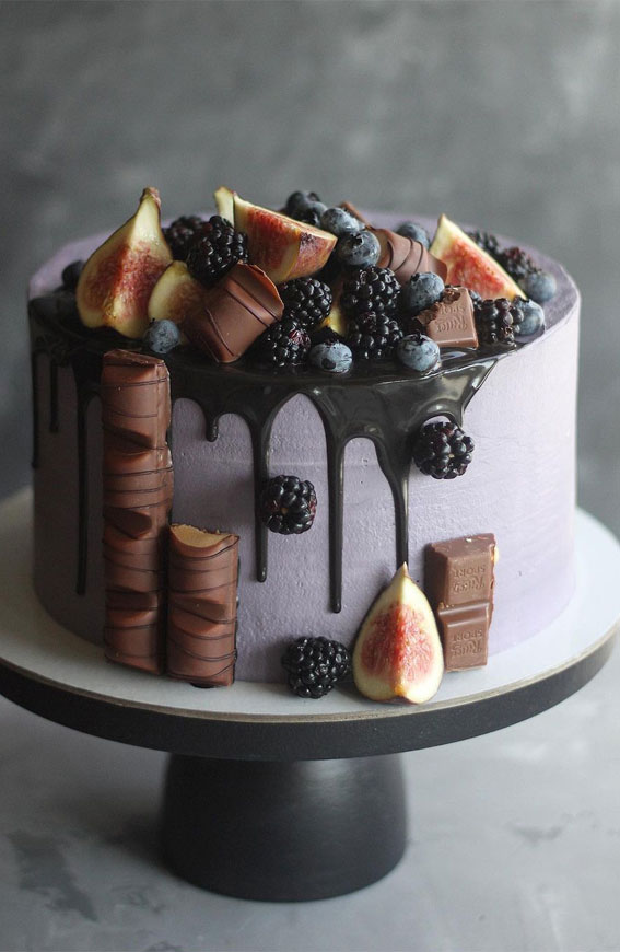 lavender cake with chocolate drip, birthday cake, cake designs 2020, cake ideas, buttercream cake, buttercream cake ideas, birthday cake ideas #birthdaycake