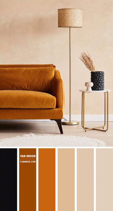 Earth Tone Living Room  Golden Wheat and Taupe Colour Scheme 